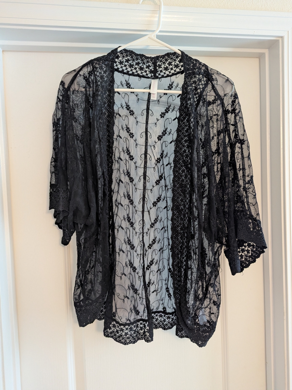 Xhilaration Sheer Black Lace Kimono